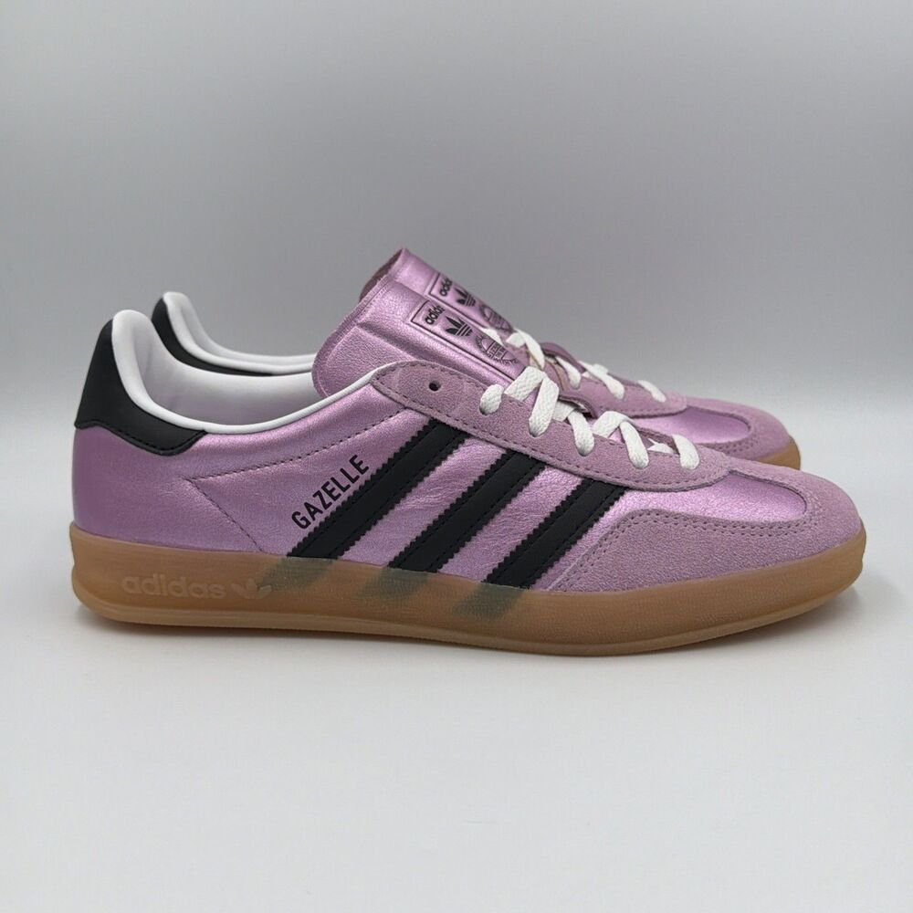 adidas Gazelle Indoor Lace Up Purple Sneakers Casual Shoes JS1406 Women's Sz 9.5